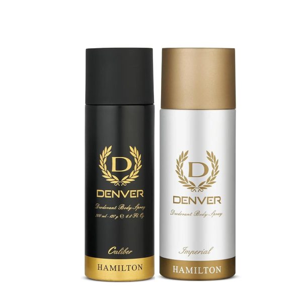 DENVER Caliber Deo + Imperial Deo - 165ML Each (Combo Pack of 2) | Long Lasting Deodorant for Men