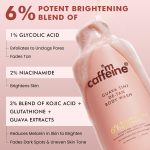 mCaffeine 1% Glycolic Acid Detan Body Wash, 300ml | 5% Niacinamide-Kojic Acid | Brightens, Reduces Dark Spots & Uneven Tone & Smoothens Skin | Tangy Guava Shower Gel for Men & Women | All skin types - Image 4