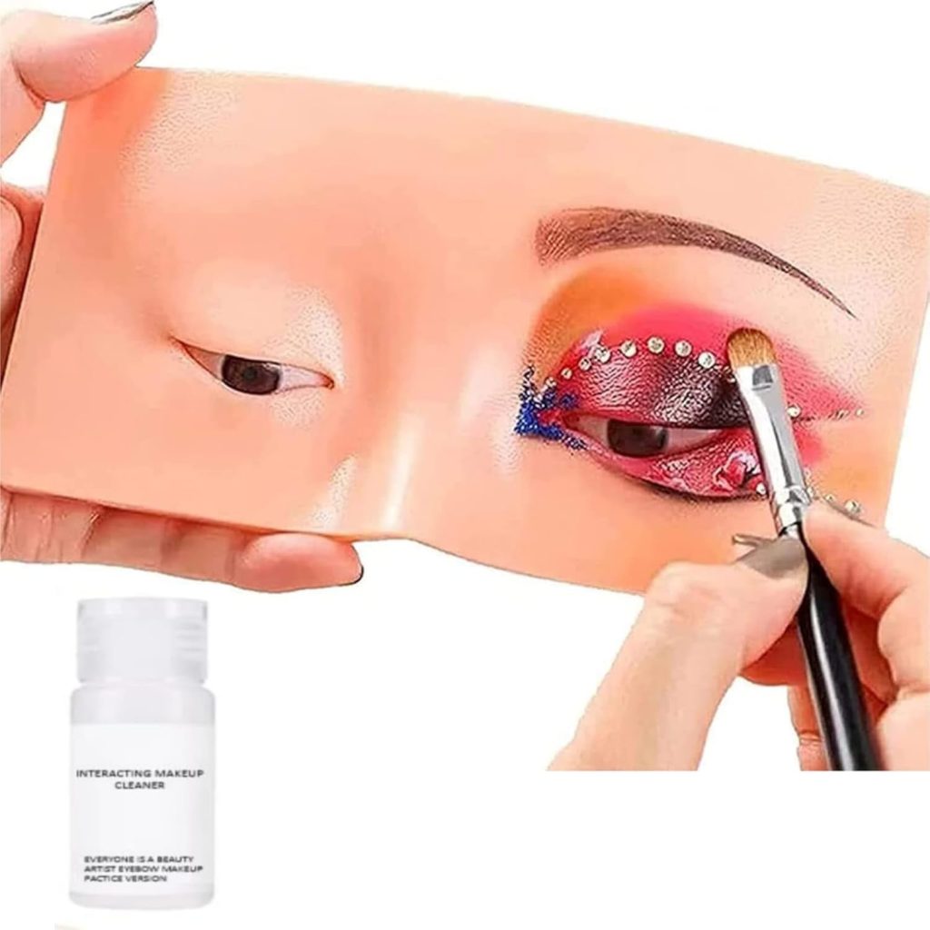 First Beauty Makeup Practice Face Board, Silicone Makeup Face - Practice Skin Board,for Eye Makeup Practice for Beginner Makeup Artist The Perfect Makeup (Natural Tone 1-Pcs)