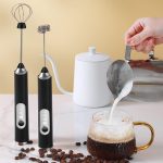 Zuvexa Rechargeable Handheld Milk Frother - 3-Speed Electric Foam Maker for Coffee with 2 Whisks and Coffee Decoration Tool, Coffee Frother Mixer, Stand-up Design, for Cream, Latte, Cappuccino - Image 2