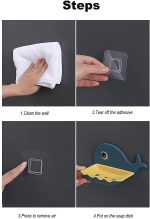 HYLOL Soap Stand Holder for Bathroom Kitchen Sink Magic Stickers Wall Mounted (Pack of 2 Pcs) Soap Dish Holder, Fish Design Random Color(Plastic) - Image 7