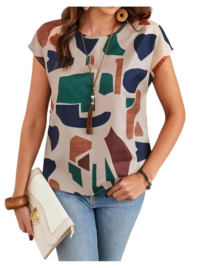DEIDAD Regular Fit Tops For Women|Stylish, Short Sleeves, And Breathable Fabric|Perfect For Casual, Office, And Everyday Outfits