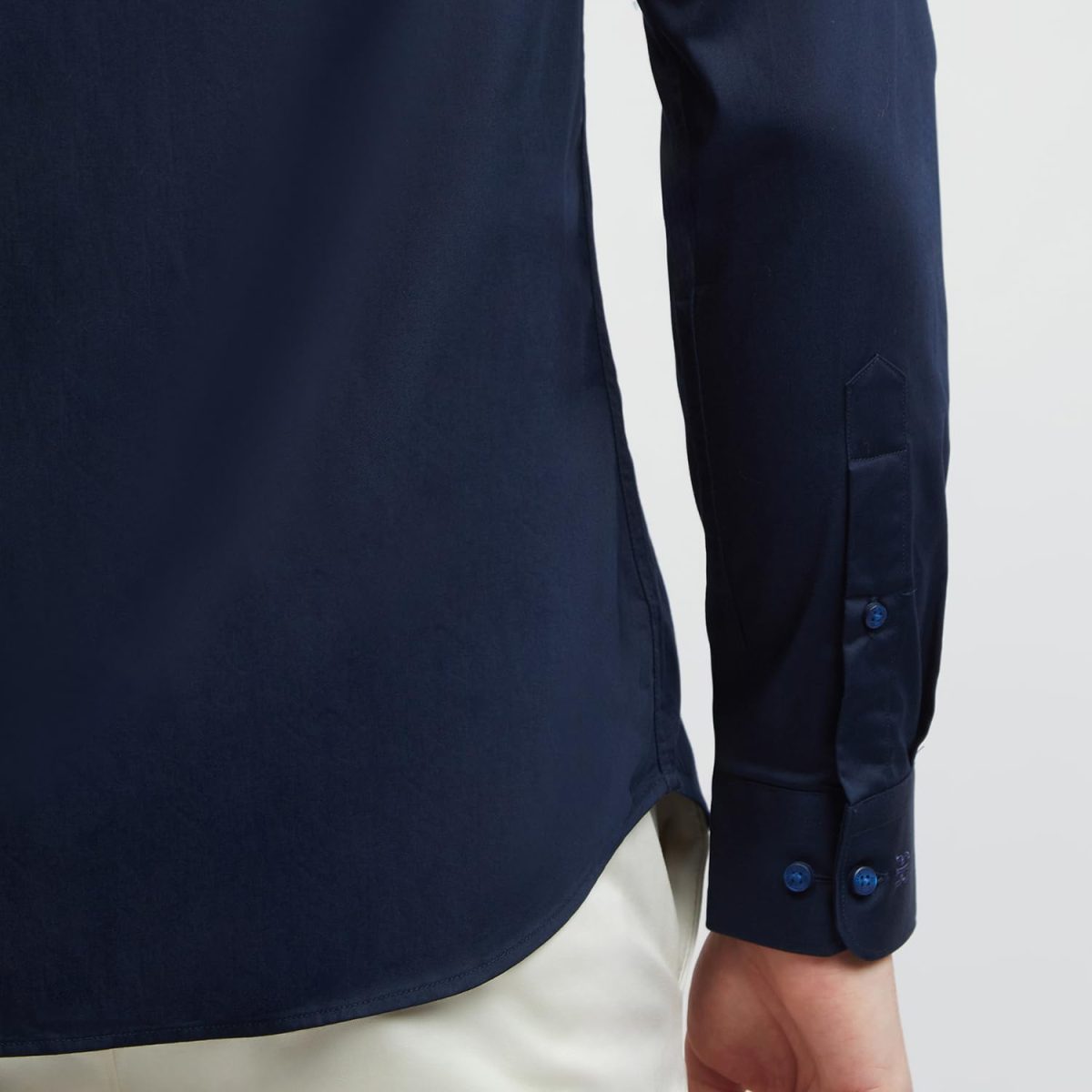 Raymond Men's Pure Cotton Solid Pattern Slim Fit Semi Cutaway Collar Full Sleeve Formal Shirt - Image 7