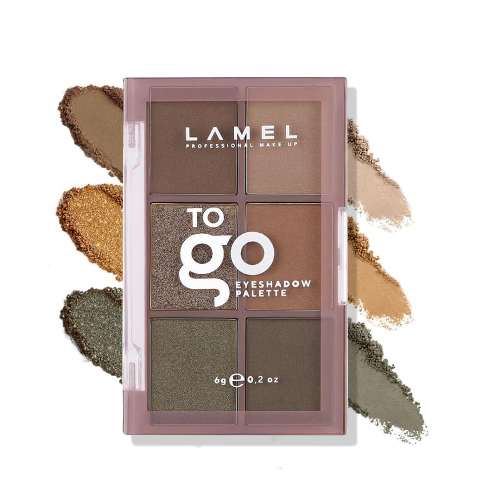 Lamel- To Go Eyeshadow Palette 403-Cold Brown|Compact & travel-friendly |Combination of mattes and shimmers |Highly pigmented |Super blendable formula |6gm