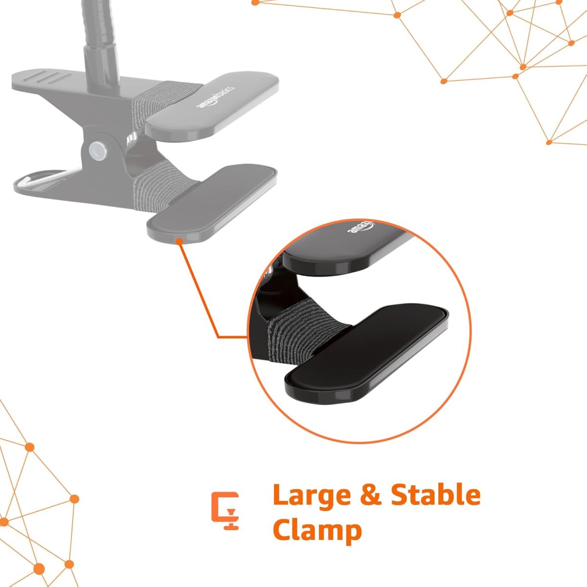 amazon basics Tabletop Stand for Mobile, Tablet and E-Reader, Clip Mount, Multi-Angle, Foldable, Lazy Bracket, Universal Compatibility - Image 5
