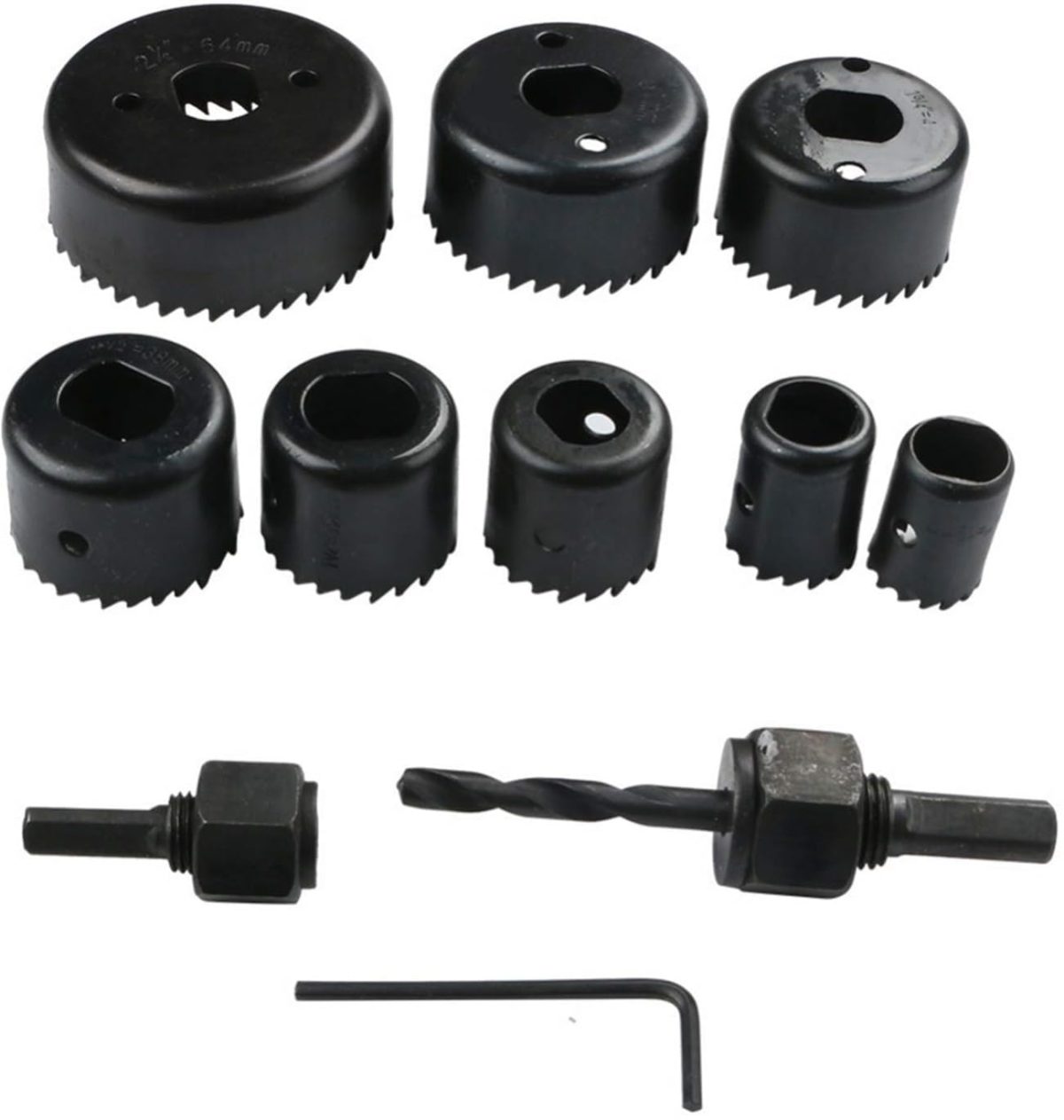Inditrust New 11pcs Hole Saw Drill Bit Woodworking Cutter Hole Saw Cutting Set Core Drill Bit Wood Metal Drilling (19-64mm)