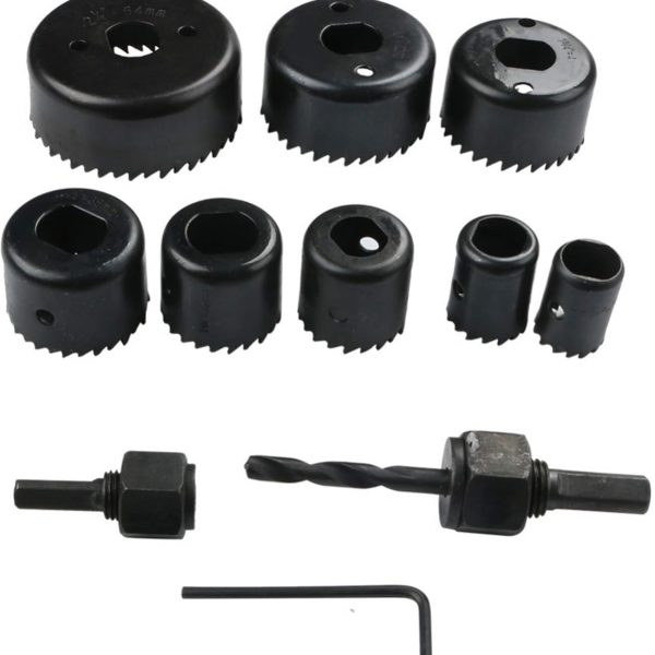 Inditrust New 11pcs Hole Saw Drill Bit Woodworking Cutter Hole Saw Cutting Set Core Drill Bit Wood Metal Drilling (19-64mm)
