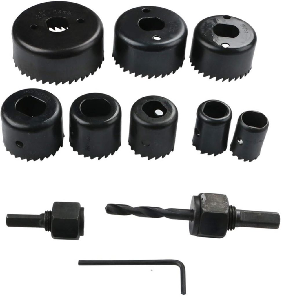 Inditrust New 11pcs Hole Saw Drill Bit Woodworking Cutter Hole Saw Cutting Set Core Drill Bit Wood Metal Drilling (19-64mm)