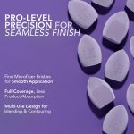 SIMPLYNAM Pro Microfibre Makeup Sponge | Seamless Blending for Foundation, Blush & Contour | Minimizes Product Absorption | Vegan & Latex-Free | Dry & Wet Use | Precision Design | Malaga Wine - Image 4