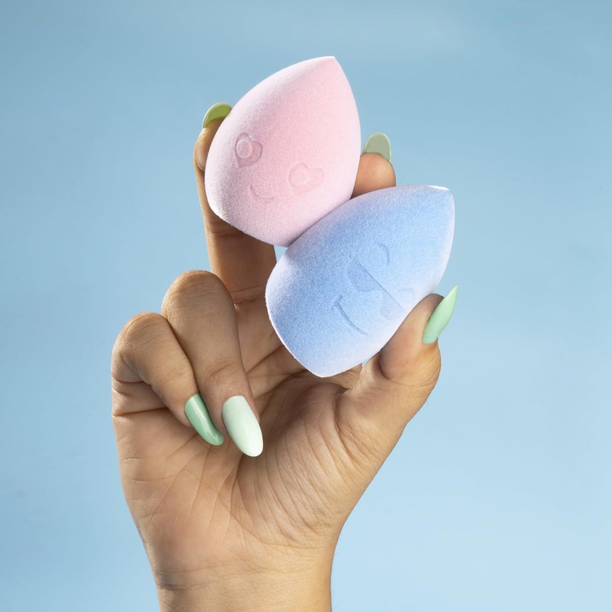PAC Mr. & Mrs. Bounce (2 Pc)| Beauty Blender Makeup Sponge for Face Makeup | Velvet Soft Sponge for Foundation, Creams & Powders with Case | For All Skin Types - Soft, Reusable & Washable (Blue, Pink) - Image 3