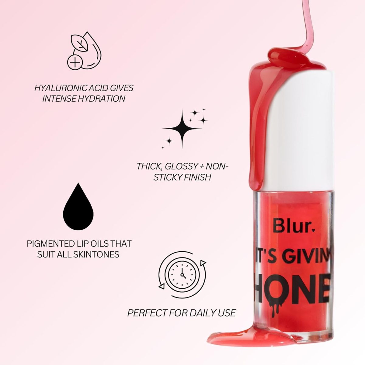 Blur India It's Giving Honey | Juicy Lip Oil | Hydrating + Pigmented | Caramel (Warm Brown) - Image 5
