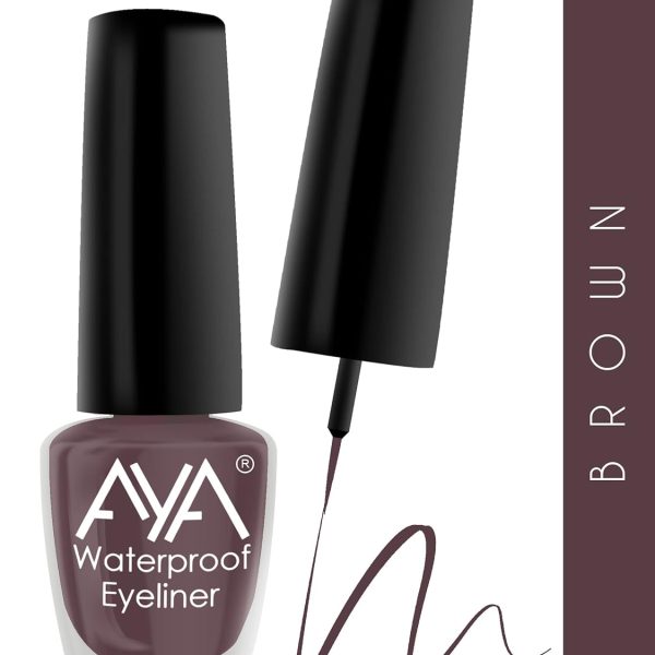 AYA Waterproof Eyeliner Quick Drying, Smudge proof, Long Lasting & Waterproof Liquid Color Eyeliner for Eye Makeup (Brown, 5 ml) - R