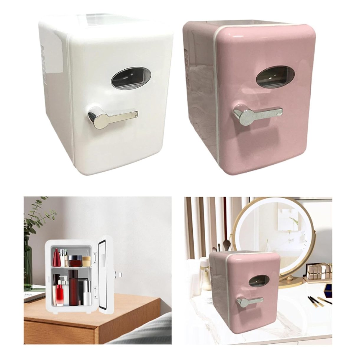 ATORSE Skincare Fridge Single Door 4L Mini Fridge for Skincare Beauty Makeup Office White - Image 4