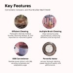 Gleva Automatic Makeup Brush Cleaner - Electric Brush Cleaner Spinner Tool for All Type Makeup Brushes - Cosmetic Brush Washing Cleaner All Size Makeup Brushes Contour, Foundation, Blush (White 01) - Image 3