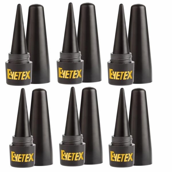 Eyetex Kajal Stick - Waterproof, Irritation-Free, 1.5 g Ultra Black PACK OF 6 Eyetex kajal for women
