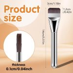 Premium Silver Color Makeup Foundation Brush,Ultra Thin Face Makeup Flat Brush for Liquid Makeup, Angled Liquid Foundation Brush Cream Foundation Concealer Brush Makeup Brushes - Image 2