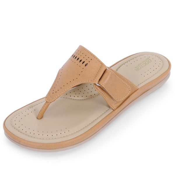 DOCTOR EXTRA SOFT Women's Flat Memory Foam Slippers/Flip-Flops Fashion Stylish Casual Comfortable Diabetic Orthopedic Lightweight Synthetic Slip-On Sandals With Adjustable Strap For Girls D-608