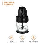 Amazon Basics 300W Electric Chopper & Whisker with 4-Leaf Rust-Resistant Blades & Unbreakable | 830ml | Polycarbonate Jar | One-Touch Operation - Image 2
