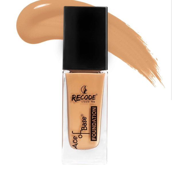 Recode Ace of Base Foundation 30ml | Shade 04 - Lodhiana | Luminious Matte Finish | Lightweight | Long-Lasting | Waterproof | High Coverage