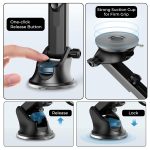 Kratos Grip X3 Premium Mobile Holder for Car with Back Button Unlocking Mechanism, Strong Suction Cup, 360° Rotatable,Car Mobile Holder for Wildshield and Dashboard, Compatible with 4 to 7" Smartphone - Image 3