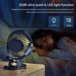 REXERA 𝟔" 𝐈𝐧𝐜𝐡 Rechargeable Desktop Mini 𝐂𝐥𝐢𝐩 𝐅𝐚𝐧 with 𝐋𝐄𝐃 Lighting | High Speed Rechargeable Table Fan for Home | 𝟓 𝐒𝐩𝐞𝐞𝐝 Modes Portable fan for Home— Office (Blue) - Image 4