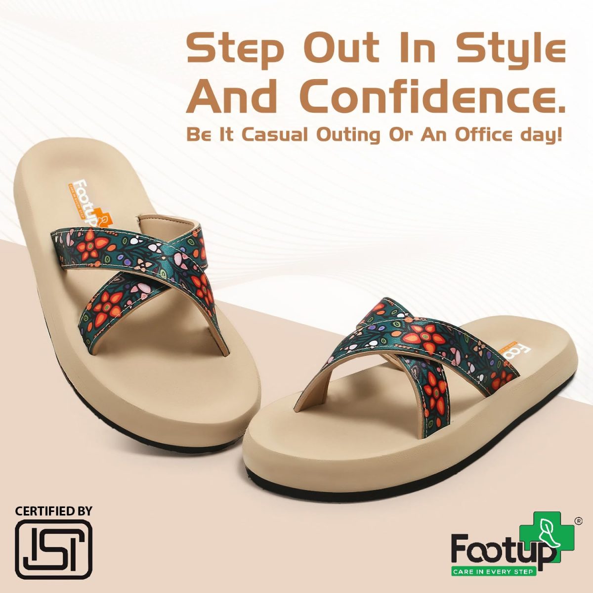 FOOT UP Women’s Ethnic Floral Comfort Sandals | Soft Cushioned EVA Footbed with Stylish Printed Straps & Anti-Skid Sole – Lightweight Everyday Wear Slippers for Casual & Outdoor Use - Image 9