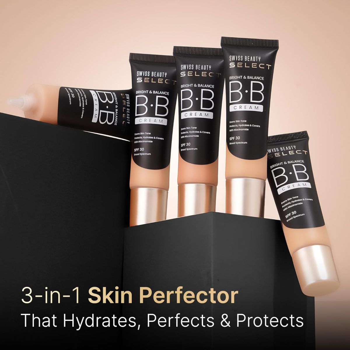 SWISS BEAUTY Select Bright & Balance Multifunctional Bb Cream With Spf 30 | Protects, Hydrates And Covers | Infused With Niacinamide And Wheat Germ Oil | Shade- Milkshake, 30G - Image 2
