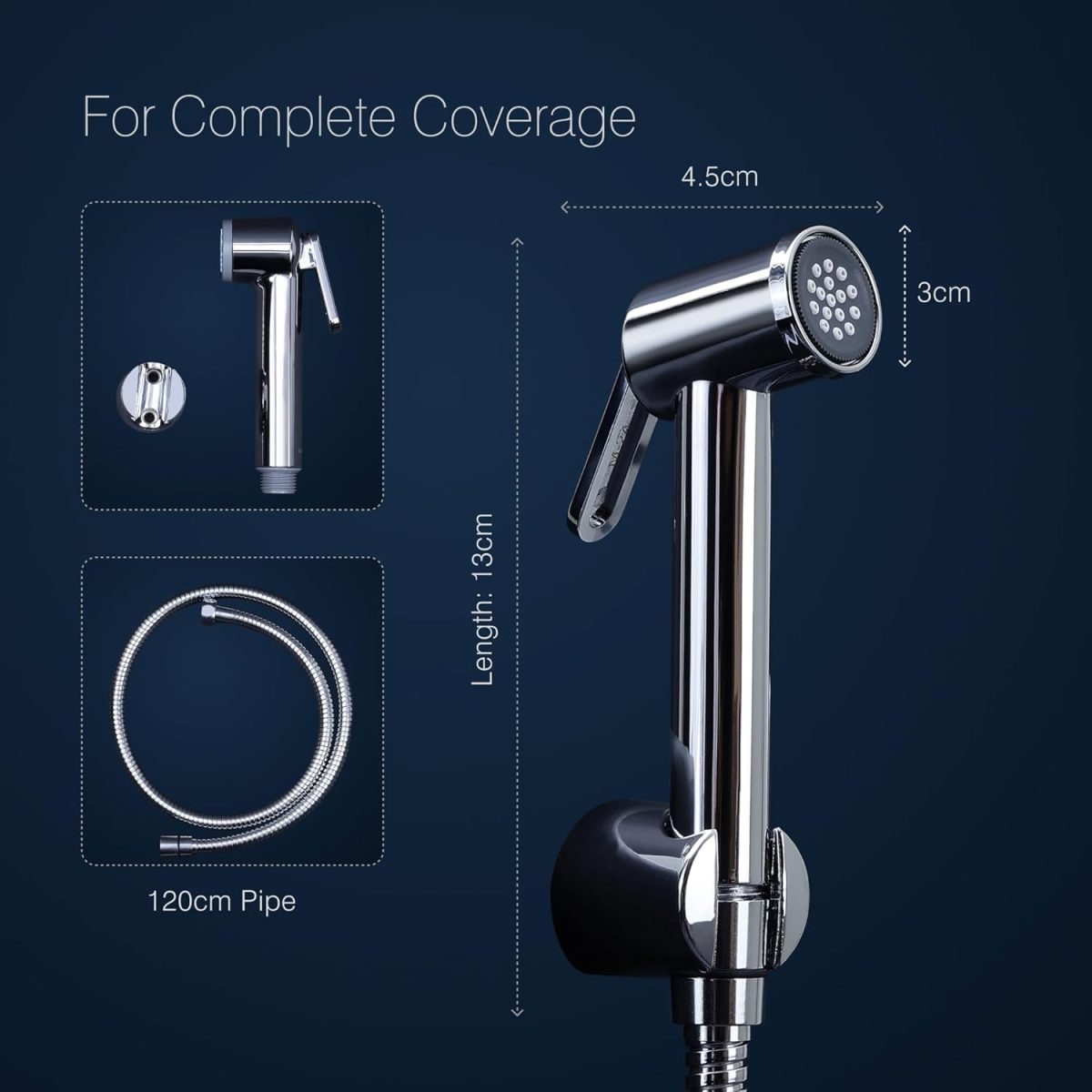 Hindware Italian Collection Health Faucet for Bathroom | Made of ABS | Comes with 1.2-Meter Stainless Steel Tube | Element | 1-Year Manufacturer Warranty - Image 5
