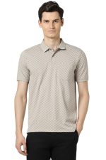Peter England Men's Cotton Regular Fit All Over Printed T-Shirt | Rich