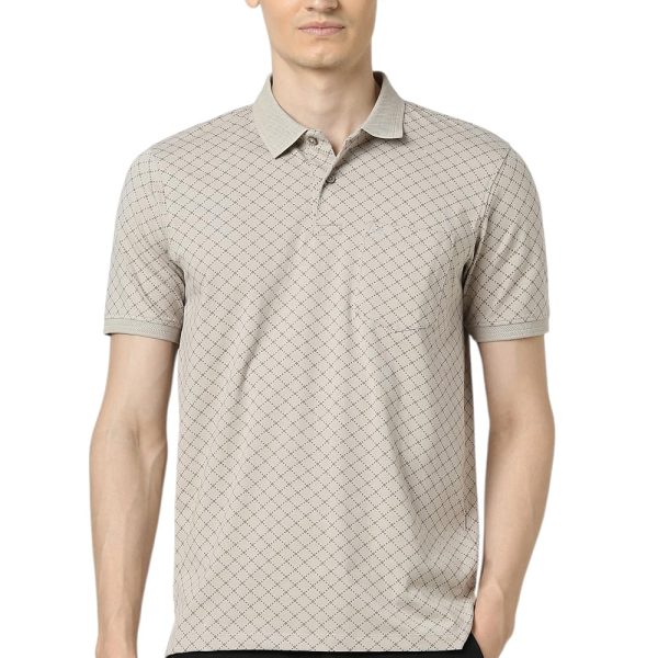 Peter England Men's Cotton Regular Fit All Over Printed T-Shirt | Rich