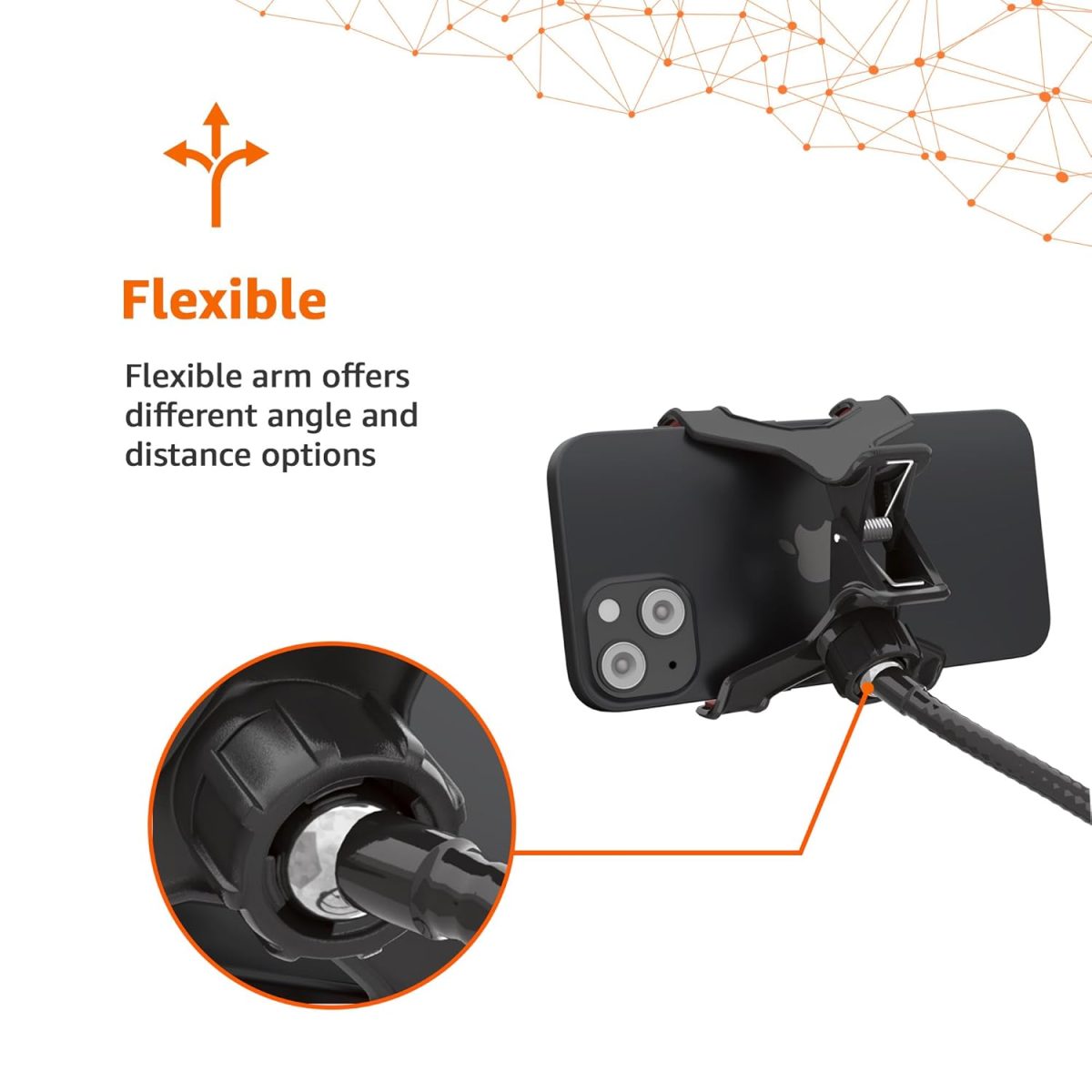 amazon basics Tabletop Stand for Mobile, Tablet and E-Reader, Clip Mount, Multi-Angle, Foldable, Lazy Bracket, Universal Compatibility - Image 2