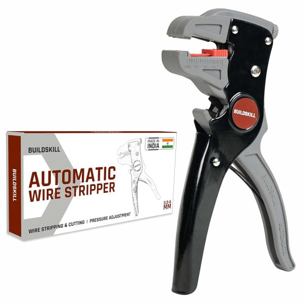 BUILDSKILL 2 IN 1 Automatic Wire Stripping & Cutting Tool – Precision Cutter for Electrical, Automotive, Cords & Cables – Ergonomic Handle with Pressure Adjustment