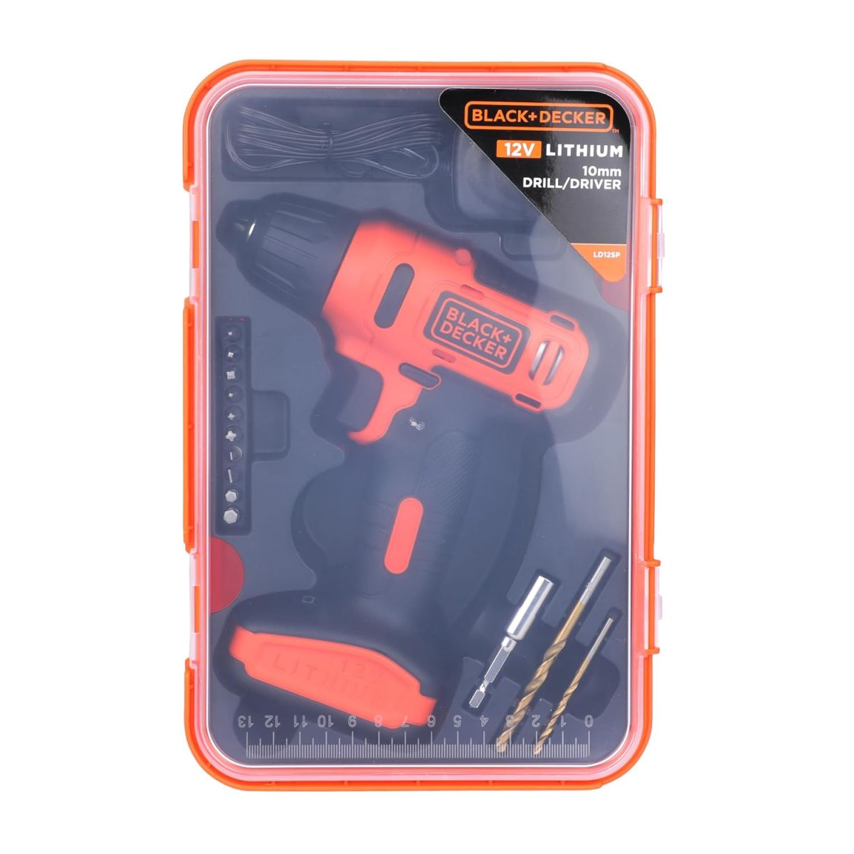 BLACK+DECKER LD12SP 12V 10mm Li-ion Cordless Variable Speed Reversible Drill Machine Driver with 10 Screwdriver & 2 Drill Machine Bits for Home & DIY Use, 1 Year Warranty, ORANGE & BLACK - Image 10