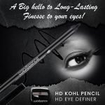 COLORESSENCE HD Kohl Pencil Eye Definer Waterproof Lightweight Charcoal Long Lasting Smudge proof Kajal with Free Sharpener - Black - Image 2