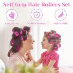 VIEWS Self Grip Rollers Hair Curlers 30Pcs Set with 18Pcs Hair Roller 3 Sizes (6 Large, 6 Medium & 6 small) and 12 Clips for Long Medium Short Hair Volume - Image 5
