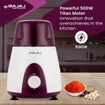 Bajaj Rex Mixer Grinder 500W | Mixie For Kitchen With Nutri-Pro Features | 3 SS Mixer Jars For Heavy Duty Grinding | Adjustable Speed Control | Multifunctional Blade System | 2 Yr Warranty【Purple】 - Image 3