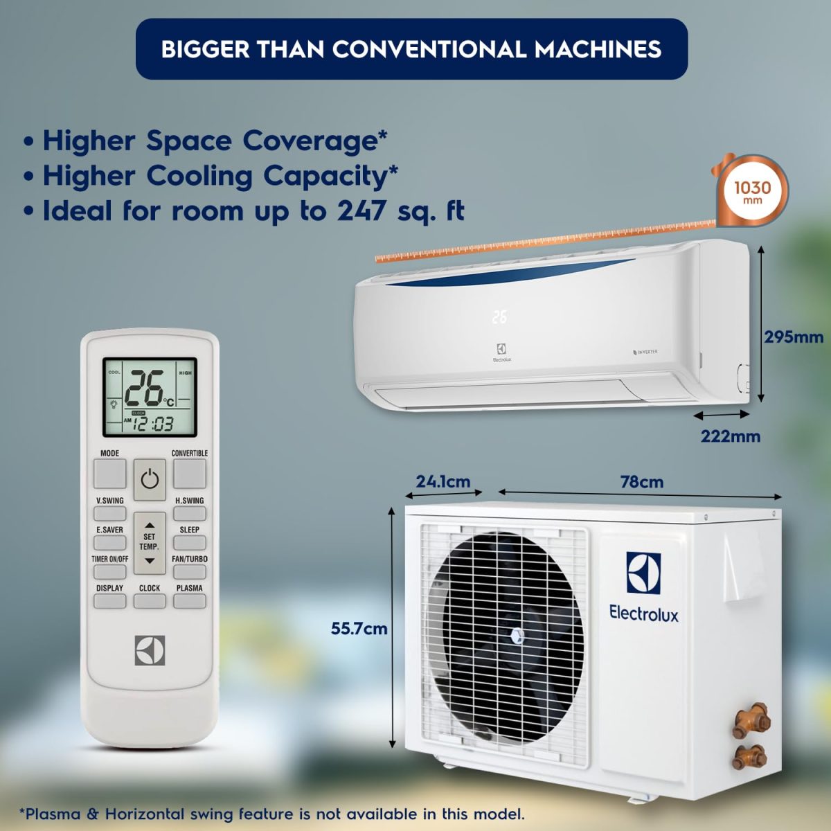 Electrolux 1.5 Ton 3 Star Convertible Inverter Split Air Conditioner (AC), 100% Copper, PM2.5 Filter, I-Feel Tech, Anti-Corrosion and R32, White & Dark Blue, UltimateHome 300, ESV183C1AA - Image 5