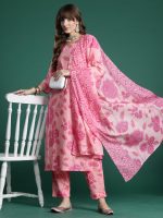 INDO ERA Women's Cotton Kurta and Pant with Dupatta Set - Image 7