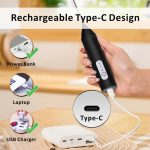 Konquer TimeS Rechargeable Milk Frother – Handheld Electric Coffee Frother with USB-C Charging, 3-Speed Stainless Steel Whisk for Lattes, Matcha, Hot Chocolate, and Frappe - Image 8