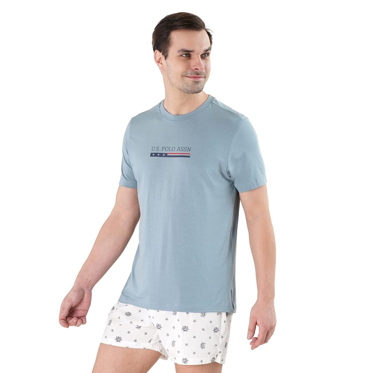 U.S. POLO ASSN. Men's Cotton Regular Fit Crew Neck Brand Print Le001 Lounge T-Shirt - Pack of 1 - Image 2