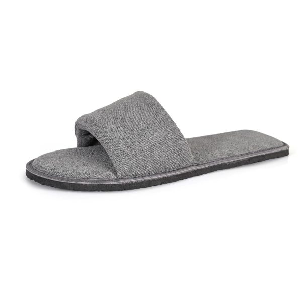 MIFUZI Men Home Slippers Open Toe Slides Slip on Comfortable Sole Lightweight Anti Skid Indoor Bedroom Room Indoor House Cloth Soft Slippers for Men