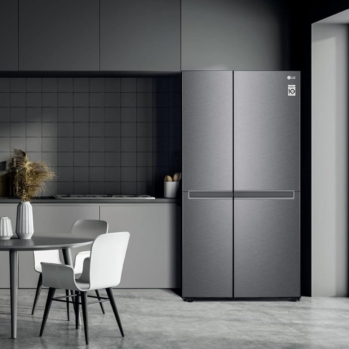 LG 688 L Frost-Free Smart Inverter Compressor Side-By-Side Refrigerator (GC-B257KQDV, Dark Graphite Steel, Multi Digital Sensors and Express Freezing, 2022 Model) - Image 9