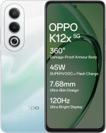 Oppo K12x 5G Smartphone (8GB RAM + 256GB Storage) | 16.94cm LCD Display, 5100mAh Battery | 45W SUPERVOOC Flash Charge | 360° Damage-Proof Armour Body | Charger in The Box (Breeze Blue)