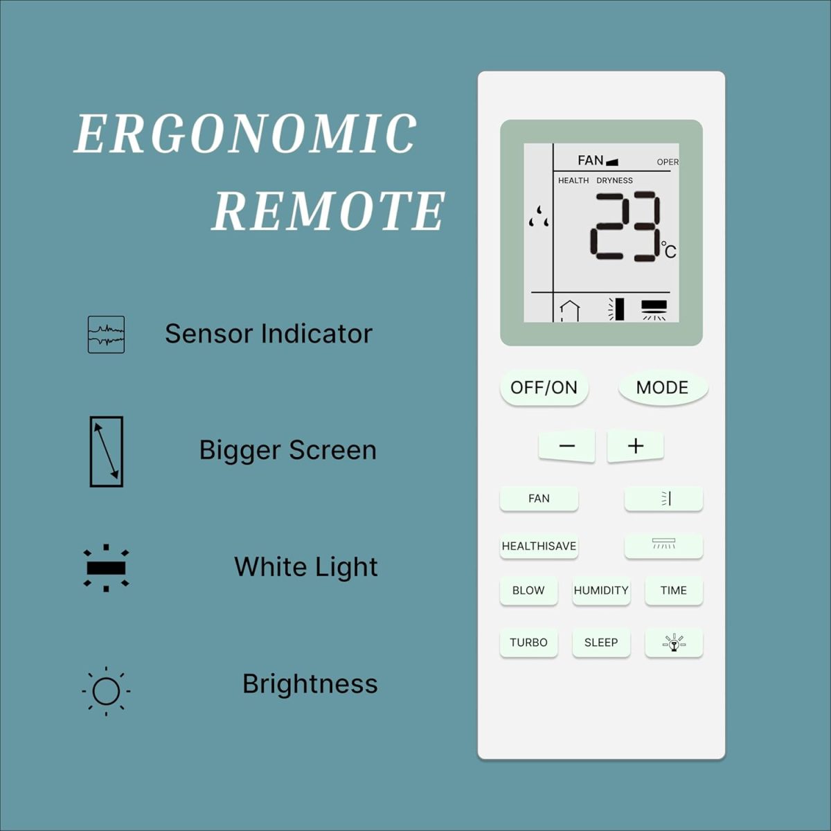 Zieva Compatible For Onida Ac Remote Replacement For 1, 1.5, 2 Ton Split/Window Air Conditioner - Please Match The Original Remote (Ac 18),White - Image 2
