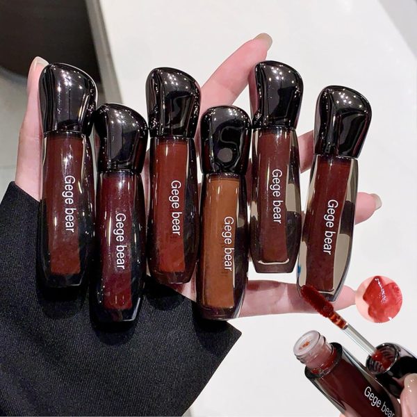 Gege Bear Mirror Surface Water Glossy Lip Glaze | All-Day Wear 24-Hour Lipstick | Perfect 9 to 5 Lip gloss | Smudge-Proof & Waterproof | Best Glossy Lip Care for Every Skin Tone (04# Wisdom Cherry, 2.8g)