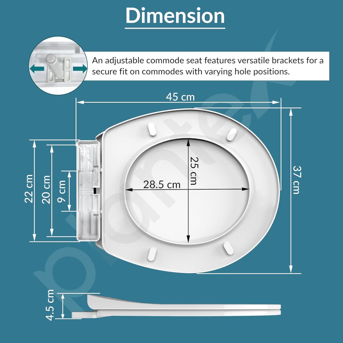 Plantex Polypropylene Western Toilet Seat/Toilet Seat For Bathroom/Commode Seat Cover/Western Toilet/Seat Cover for EWC - Oval Shape (Glossy White) - Image 5