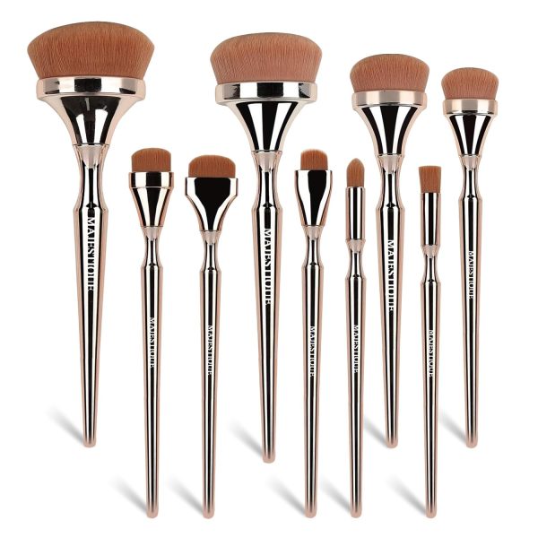 Majestique Premium Makeup Brush Set – Soft Synthetic Hair Brushes for Flawless Foundation, Blending, Eyeshadow & HD Powder – Professional Cosmetic Brush Kit for Women & Makeup Artists - (9 Pieces)