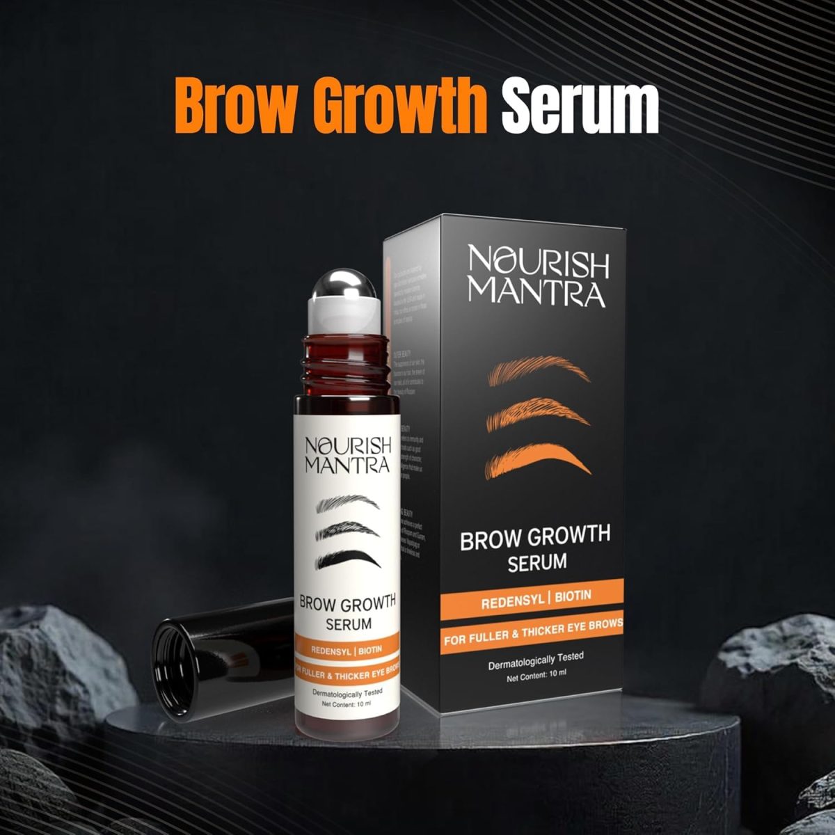 Nourish Mantra Brow Growth Serum | eyelash serum for Brow and lash Hairs Growth, volume & Thickness | Formulated with Redensyl, Biotin, Peptides & Amino Acids | 100% Eye Safe & Fragrance Free - 10 ml - Image 8