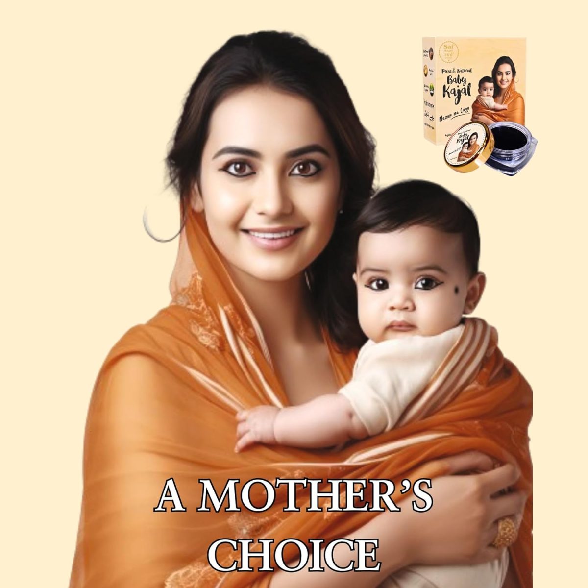 Sai Baby Kajal – 100% Organic & Herbal Kajol for Babies, Newborns & Toddlers | Gentle, Non-Toxic Formula | Safe Eye Kajal for Kids and Sensitive Skin | 4g Each (Pack of 2) - Image 4