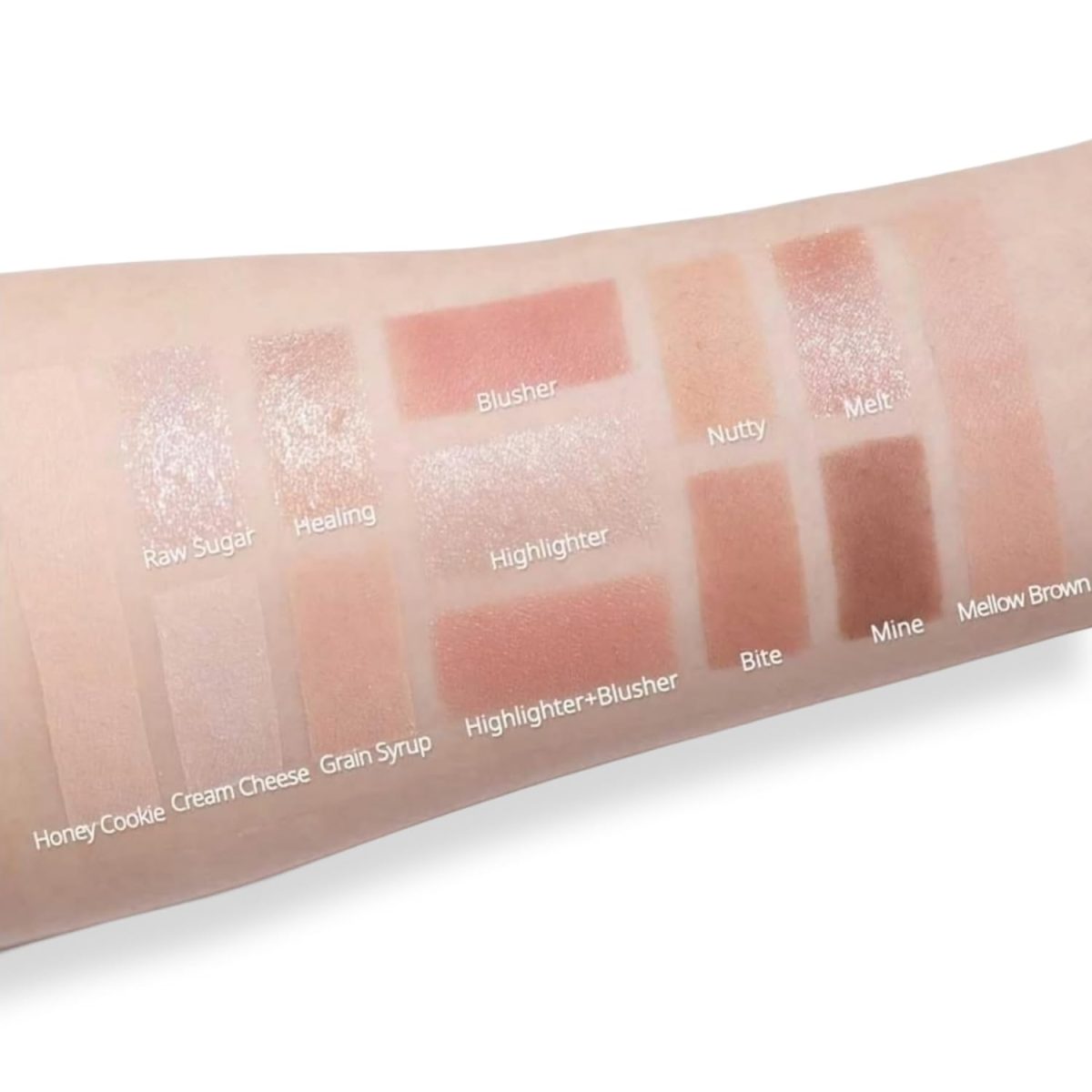 12 Colors Nude Matte Shimmer Eyeshadow, Blusher, Highlighter Palette - High Pigmented All-in-One Palette With Eye Shadow, Blusher, and Heart Shaped 3D Highlighter Shades (Nude Palette) - Image 4